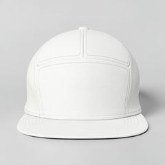 Stockka white cotton flat brim skate cap for men and women, ideal for outdoor activities.