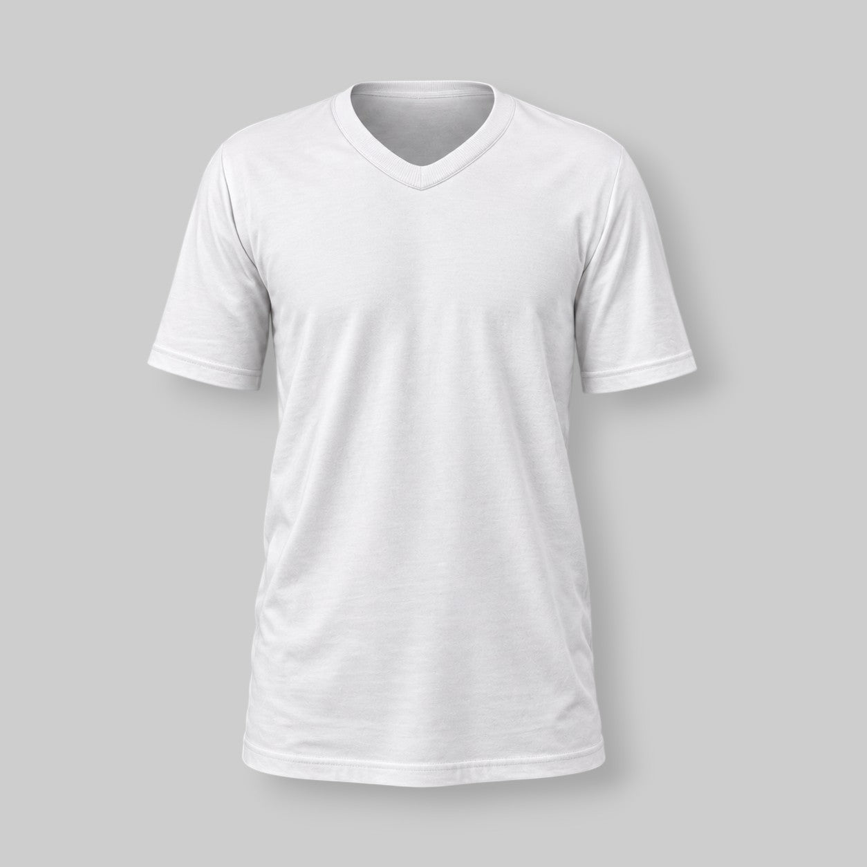 Stockka white short-sleeve cotton v-neck t-shirt for casual wear or custom printing