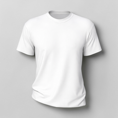 Stockka white V-neck cotton t-shirt with short sleeves and a relaxed fit, ideal for custom printing.