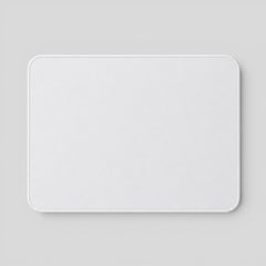 Stockka white fabric mouse pad with rounded corners and stitched edges, ideal for smooth mouse movement.