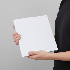 Stockka classic white greeting card with side opening, 250gsm cardstock, perfect for personal messages or invitations.