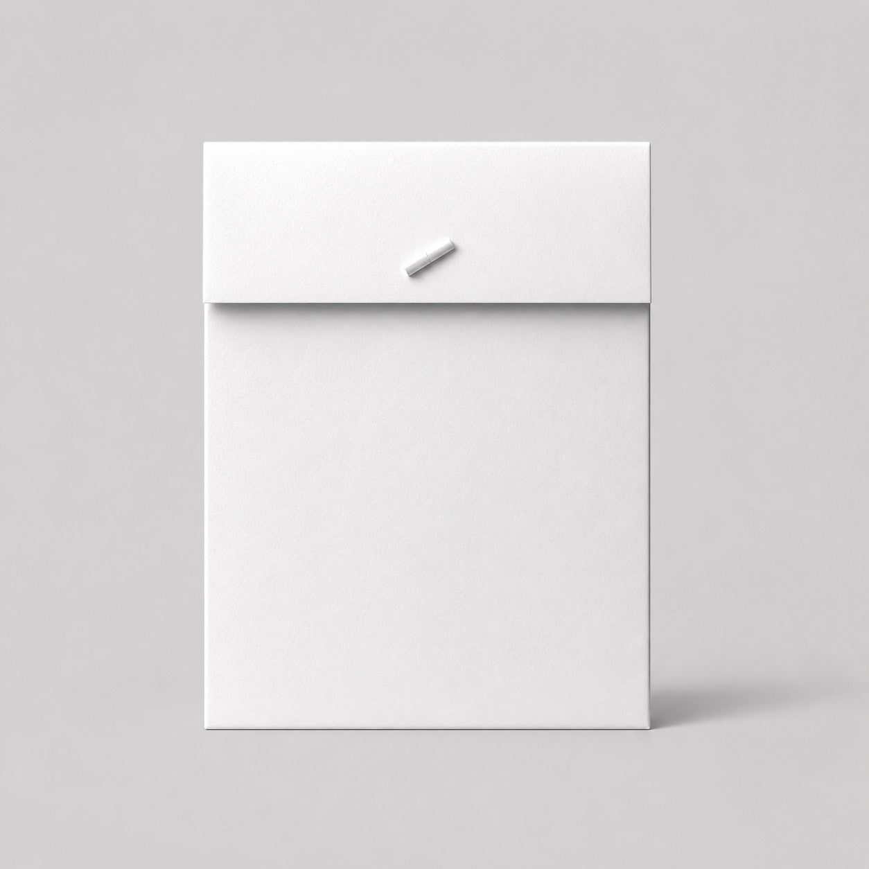 Stockka minimalist white kraft presentation folder with simple tab closure, ideal for professional document organization.