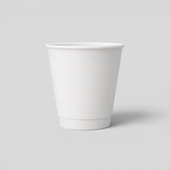 Stockka white single-wall paper cup made of kraft paper with PE coating, suitable for hot or cold drinks.