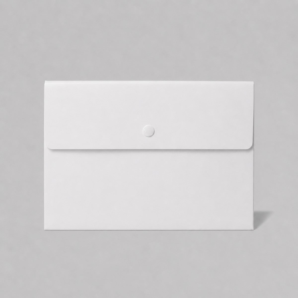 Stockka white plastic envelope folder with secure button closure for documents