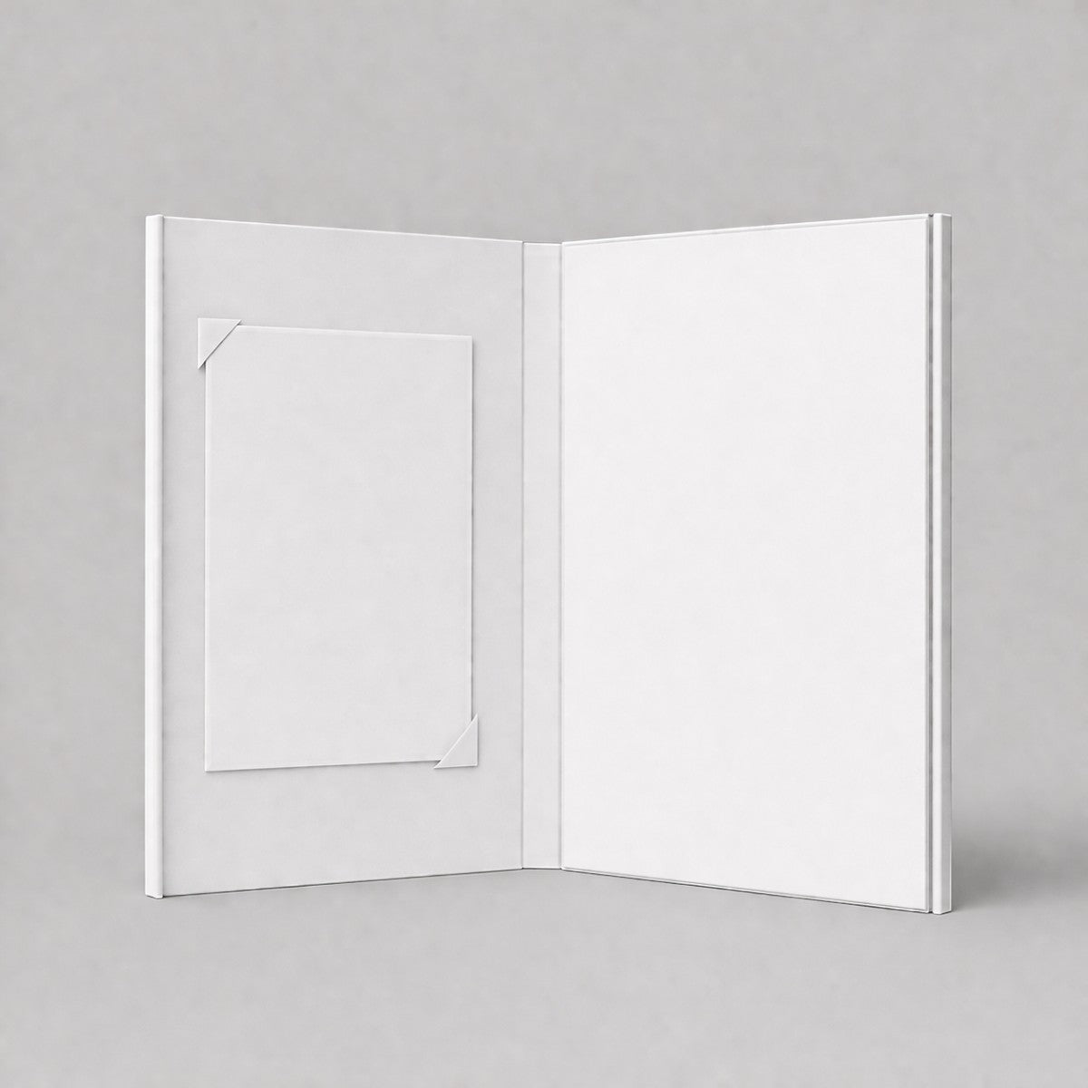 Stockka presentation folder with hard cover and internal notepad, white laminated cardboard