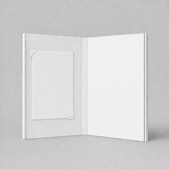 Stockka presentation folder with hard cover and internal notepad, white laminated cardboard