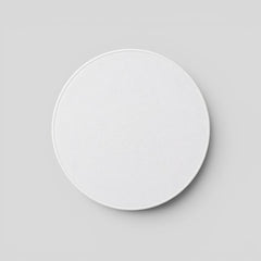 Stockka white round mousepad with stitched edge, modern design for smooth and precise movement.