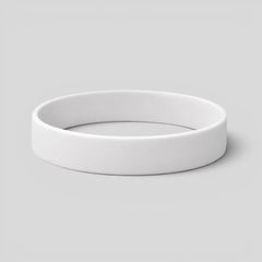 Stockka white silicone wristband, durable and flexible, ideal for events, branding, or daily wear.
