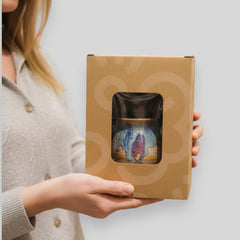 Stockka rectangular cardboard box with clear PET window, ideal for displaying toys, cosmetics, gadgets, and stationery.
