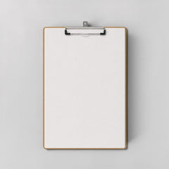 Stockka wooden clipboard with a strong metal clip, perfect for events, conferences, or outdoor writing. Natural wood finish.