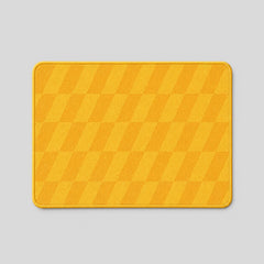 Stockka premium rectangular mousepad with a yellow and orange geometric pattern. Ideal for office and business branding.